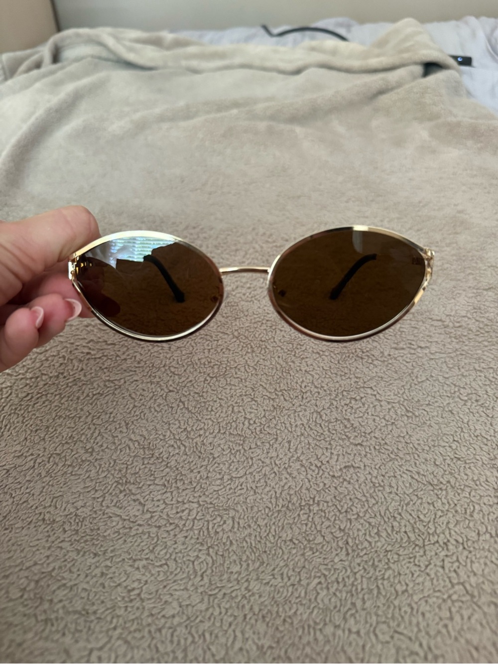 Miu Miu Gold Frame Black Lens Women's Sunglasses - Picture 4 of 4